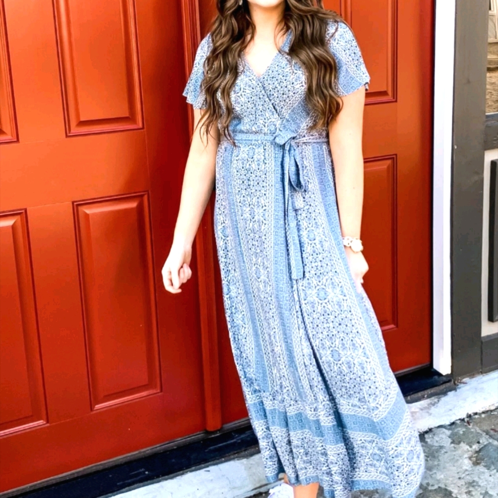 Women's Short Sleeve Front Tie Dress